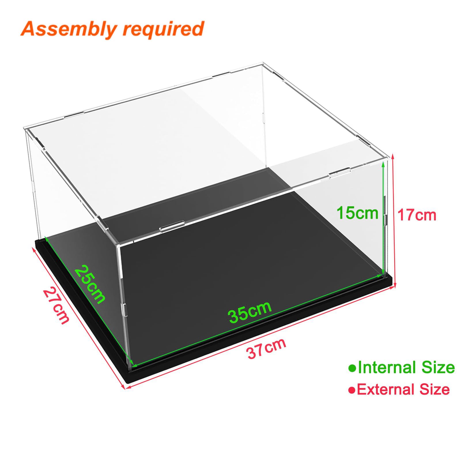 Vitrina Expositora para Colecciones Lego 75375 75426 Halcón Milenario 21366 Nutrias Marinas 75447 Razor Crest 11375 Ferrari F2004 21319 21328, Caja Transparente 3mm Acrílica Interior Negro 35x25x15cm — view 2