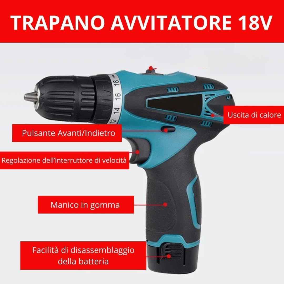 Kit Professionale 3 in 1, Miscelatore Malta e Cemento 1600W 6 Velocità M14 + Livella Laser 4D 16 Linee Autolivellante + Avvitatore con 2 Batterie, Set Completo da Lavoro