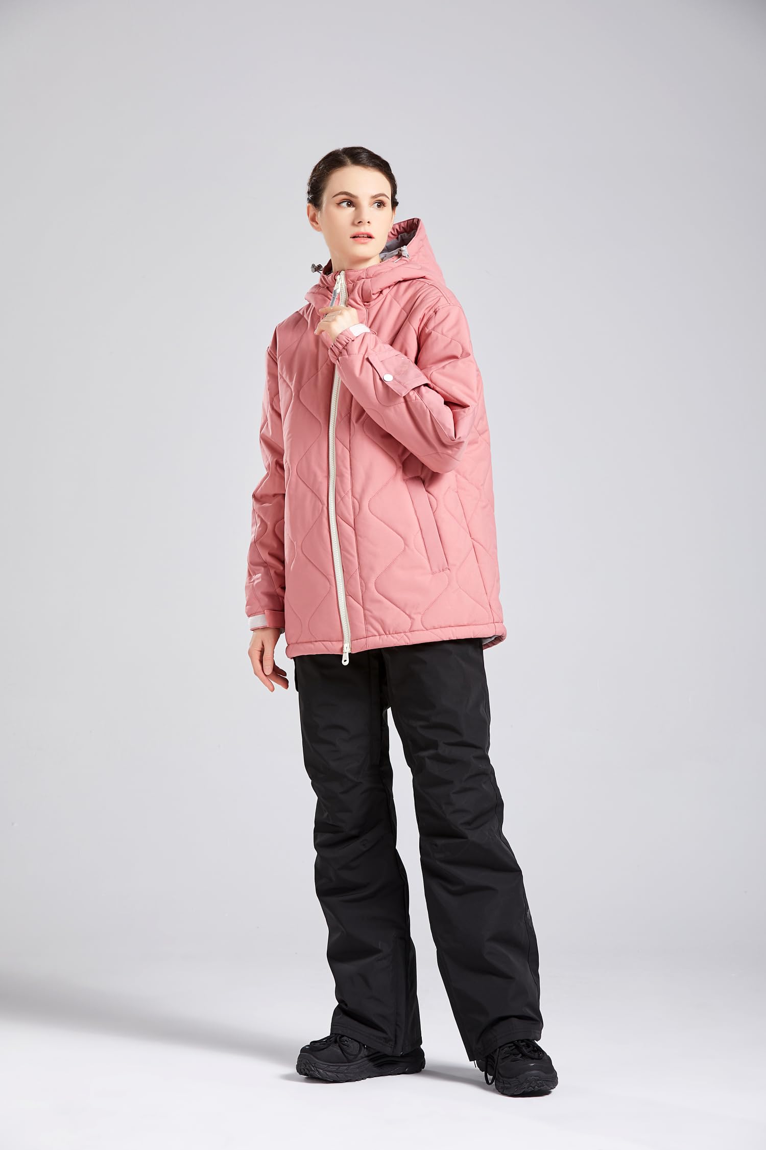 Bluemagic Veste de Ski Femme Chaude d'Hiver Coupe-vent Etanche Imperméable Neige Marche Randonnée Camping