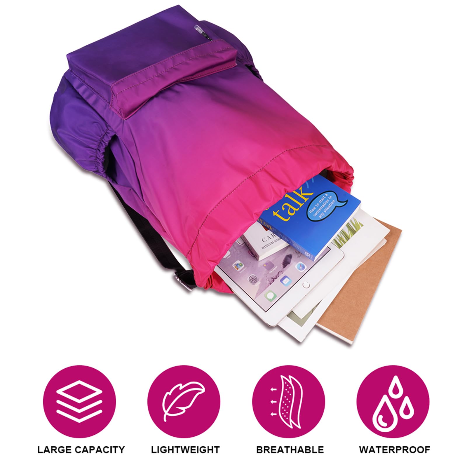 flintronic Borsa con Coulisse, Sacca Sportiva Palestra, Zaino con Coulisse Impermeabile, Sacca da Palestra con Coulisse, Borsa Palestra con Coulisse per Spiaggia Nuoto Fitness