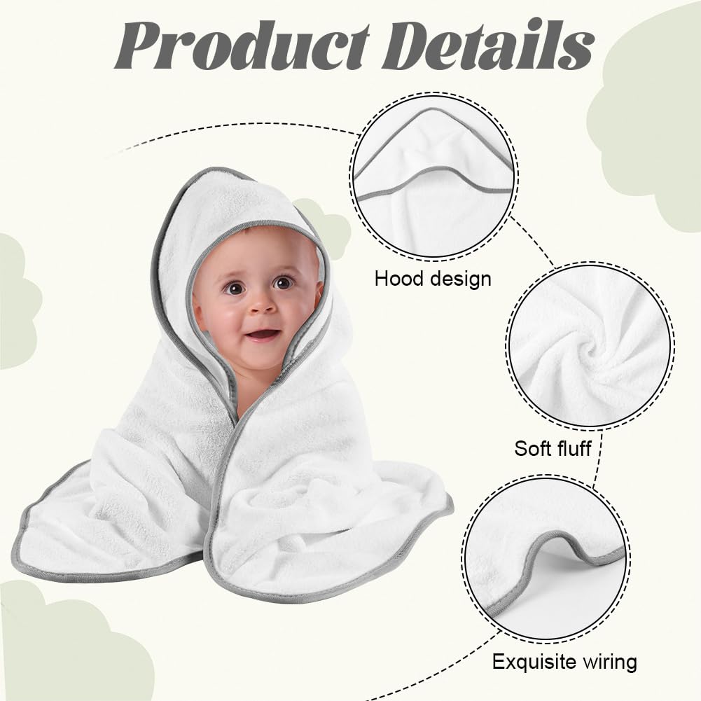 HAGOT Hooded Baby Towel, Soft Bath for Babies Towels Absorbent Soft Newborn Towels with Hood, Wash Essentials for Newborns & Toddlers - Image 3