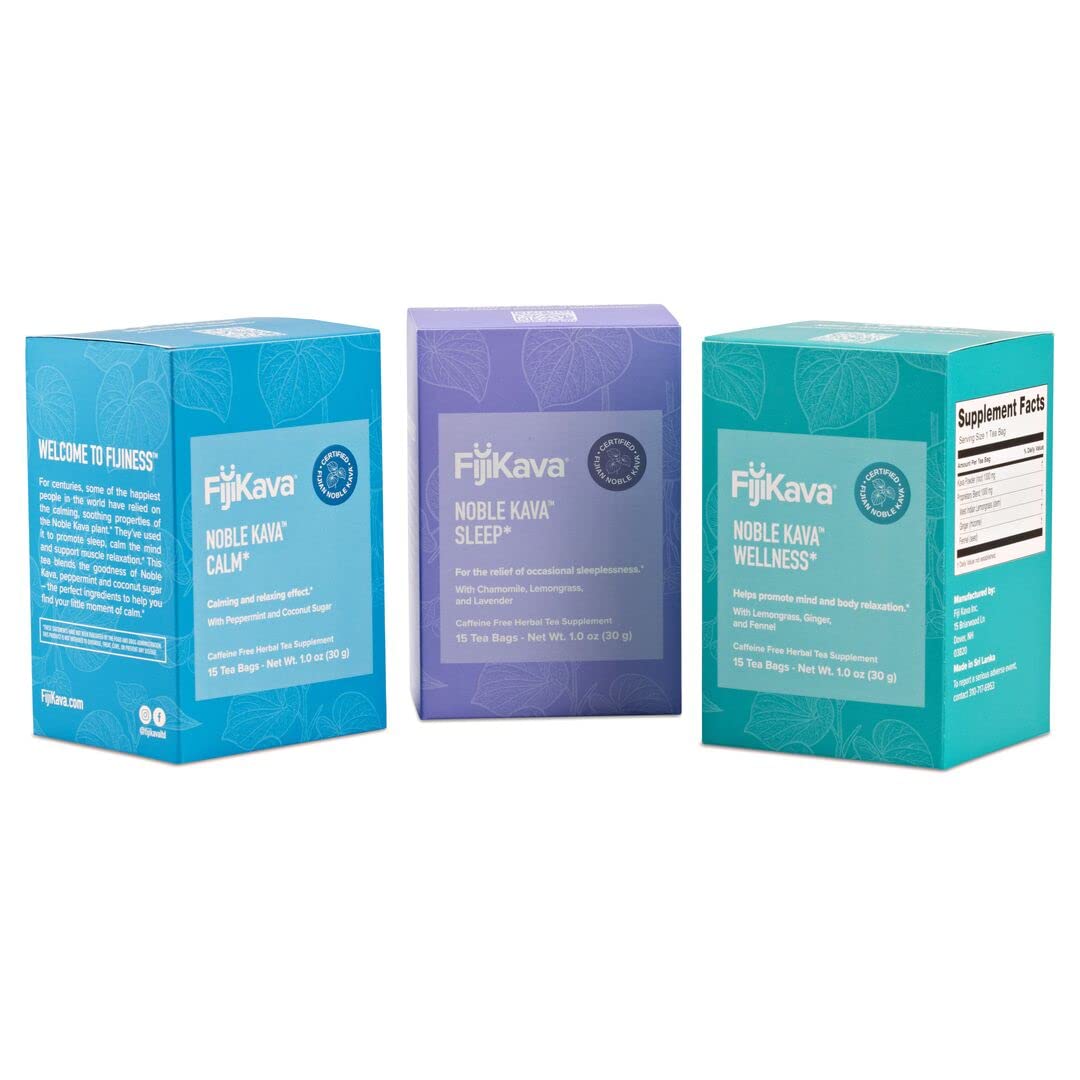 FijiKava, Noble Kava Tea Variety Pack Wellness, Sleep
