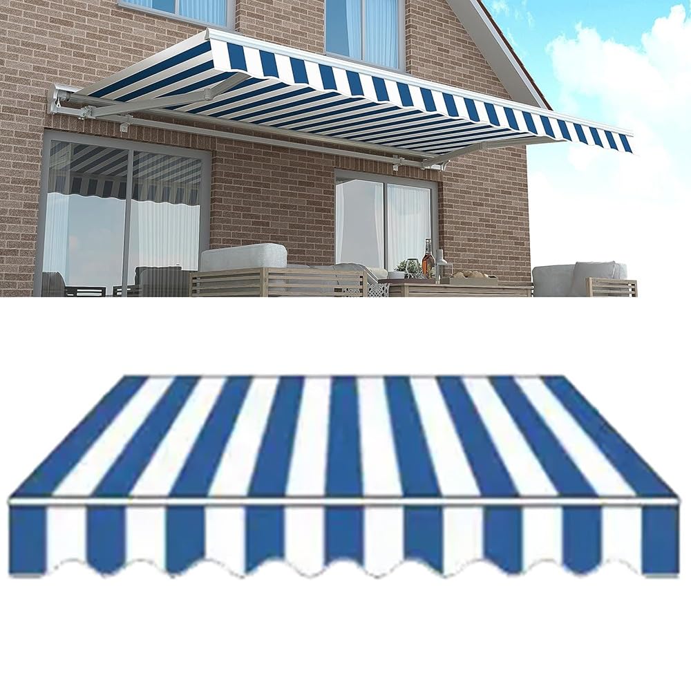 ILOOXI Patio Awning Retractable Fabric, Awning Replacement Fabric Sun Shade Shelter, Waterproof Sun Shade Awning Cover, Polyester Outdoor Canopy, Various Size Options (8x6.5ft/245x200cm)