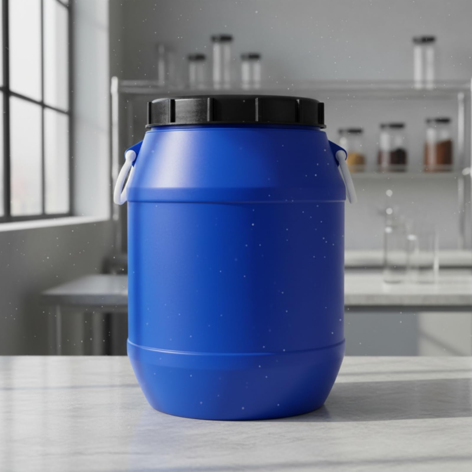 rockible 25 L Contenitore Alimentare Sigillato Multifunzione Contenitore Alimentare Facile da Pulire Bidone HDPE per Fermentazione, Casa, 25 Litri 50 Jin Blu Barile Rotondo Spesso
