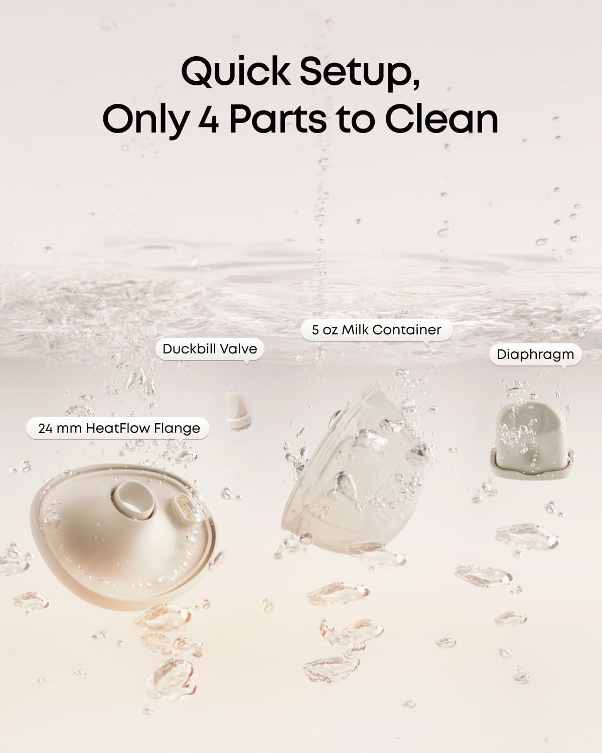 eufy Security Heated Breast Pump Hands-Free E20, Wearable with Innovative HeatFlow, 3 Heat Levels, Optimized Rhythm via App, Hospital-Grade Suction, Leakproof, Ultra-Slim and Quiet for in-Bra Use