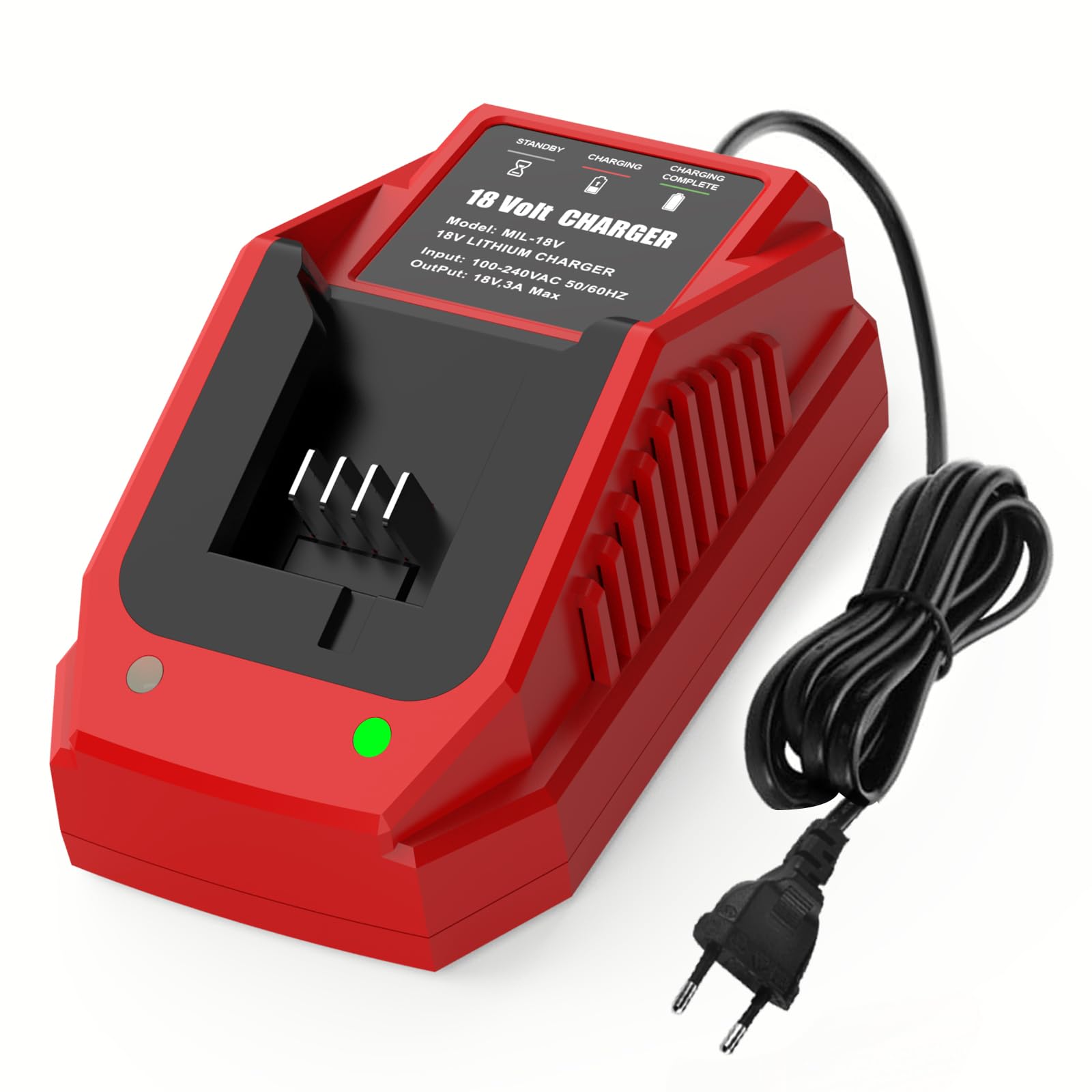Energup 18V Chargeur Remplacement pour Milwaukee Batterie 18V 48-11-1815 48-11-1820 48-11-1840 48-11-1850