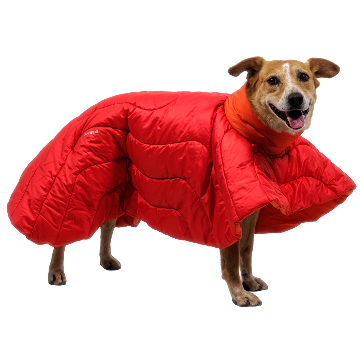 RUFFWEAR Palisades - Poncho de dormir, saco de dormir para perro, abrigo para perro pequeño, chaqueta ligera para mascotas para acampar e invierno, grosella roja, talla S