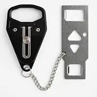 Trava de Segurança Portátil para Porta – Modelo com Corrente, Fecho Reforçado em Aço Inoxidável, Ideal para Viagens, Hotéis, AirBnB e Residências