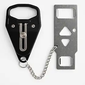 Trava de Segurança Portátil para Porta – Modelo com Corrente, Fecho Reforçado em Aço Inoxidável, Ideal para Viagens, Hotéis, AirBnB e Residências