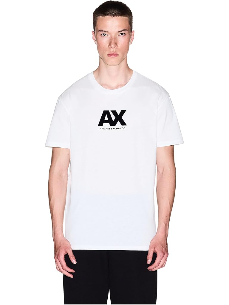 Pewter Armani Exchange Logo Cotton T-shirt