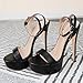 MERUMOTE Women's Platform Heels Sky High Heel Sandals Party Bridal Evening Shoes Black US9.5