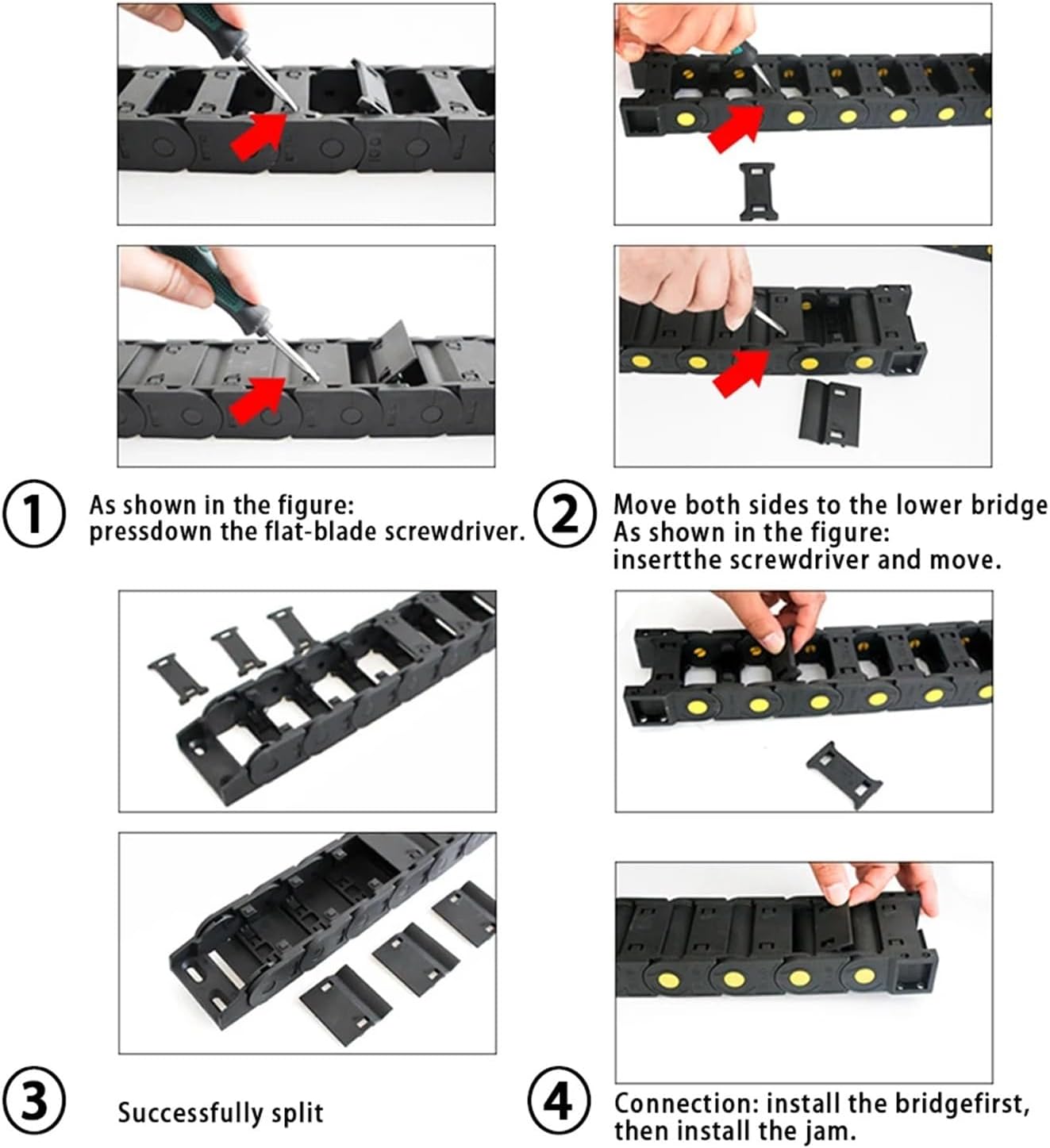 VARNOK Cable Drag Chain 20x25 20x38 20x50 20x57 20x70 20x77 20x103mm Nylon Mochine Towline Cable Chain Non-Opening Enclosed Drag Chain L1m for CNC(75mm,20X77 MM_Non-Opening)