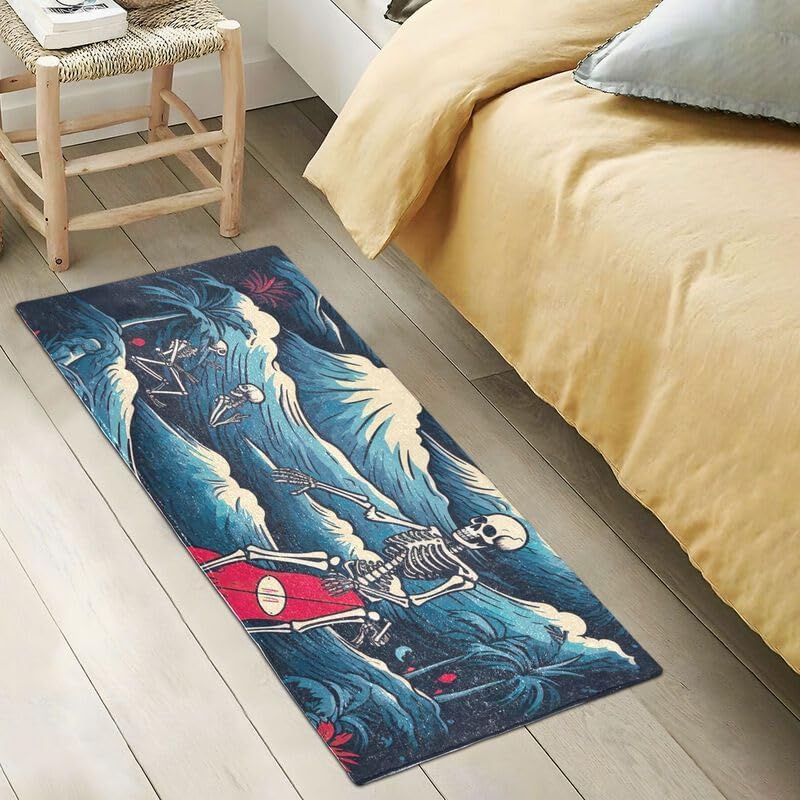 Miniatura 5 de Alfombra antideslizante de esqueleto, lavable a máquina, alfombra de entrada para baño, lavandería, 39 x 20 pulgadas
