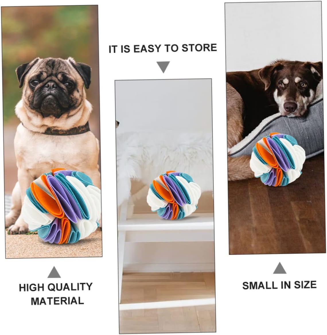 FRCOLOR 2pcs Dog Sniffing Ball Interactive Dog Toys for Boredom Feeding Small Balls Teething Toy Treat for s Pet Sniffing Snuffle for s Food Felt Cloth Chew Mat