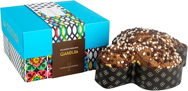 CANNAVACCIUOLO - Colomba al Gianduia con Cioccolato al Latte Gocce di Cioccolato e Granella Croccante Dolce da Forno 750g - 1
