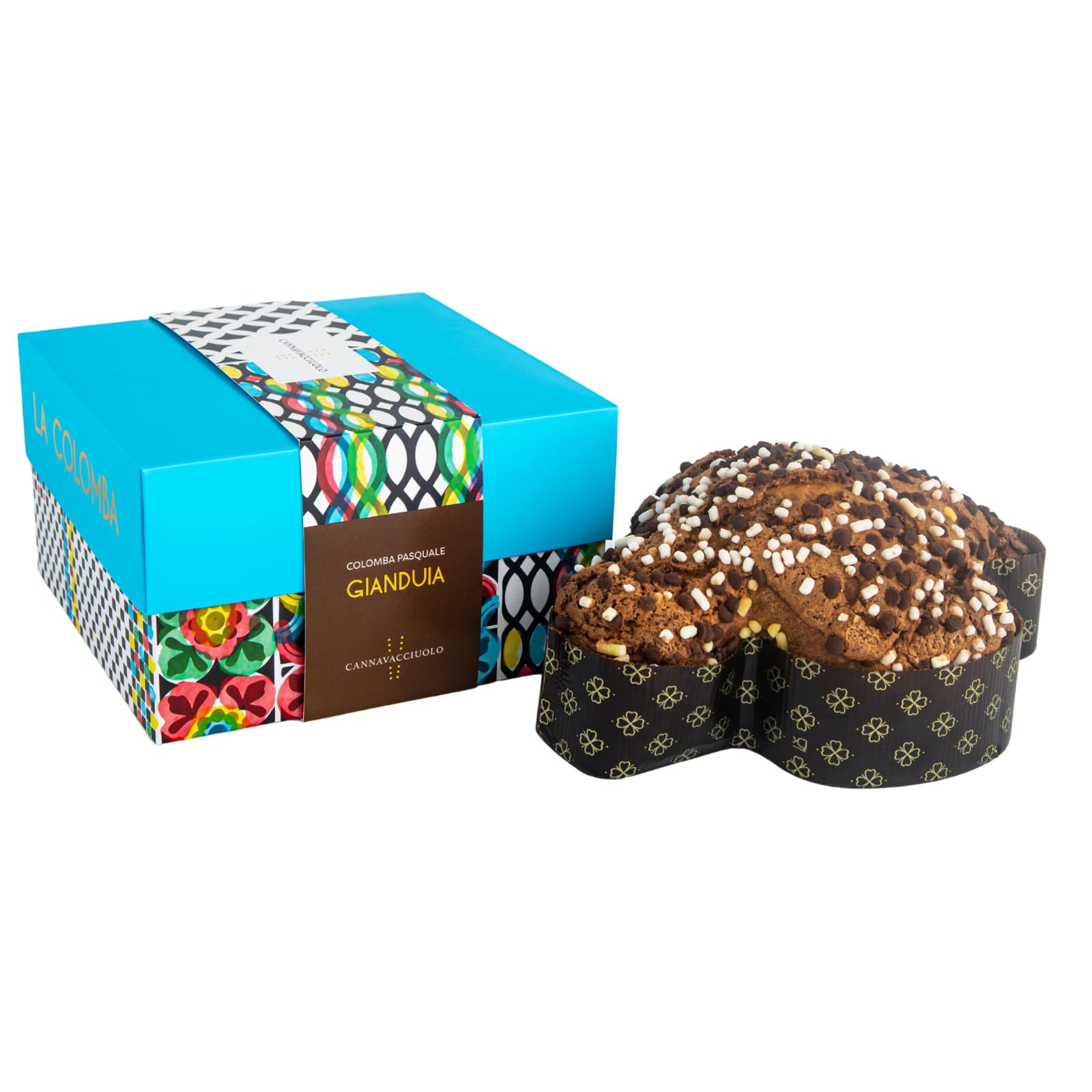 CANNAVACCIUOLO - Colomba al Gianduia con Cioccolato al Latte Gocce di Cioccolato e Granella Croccante Dolce da Forno 750g