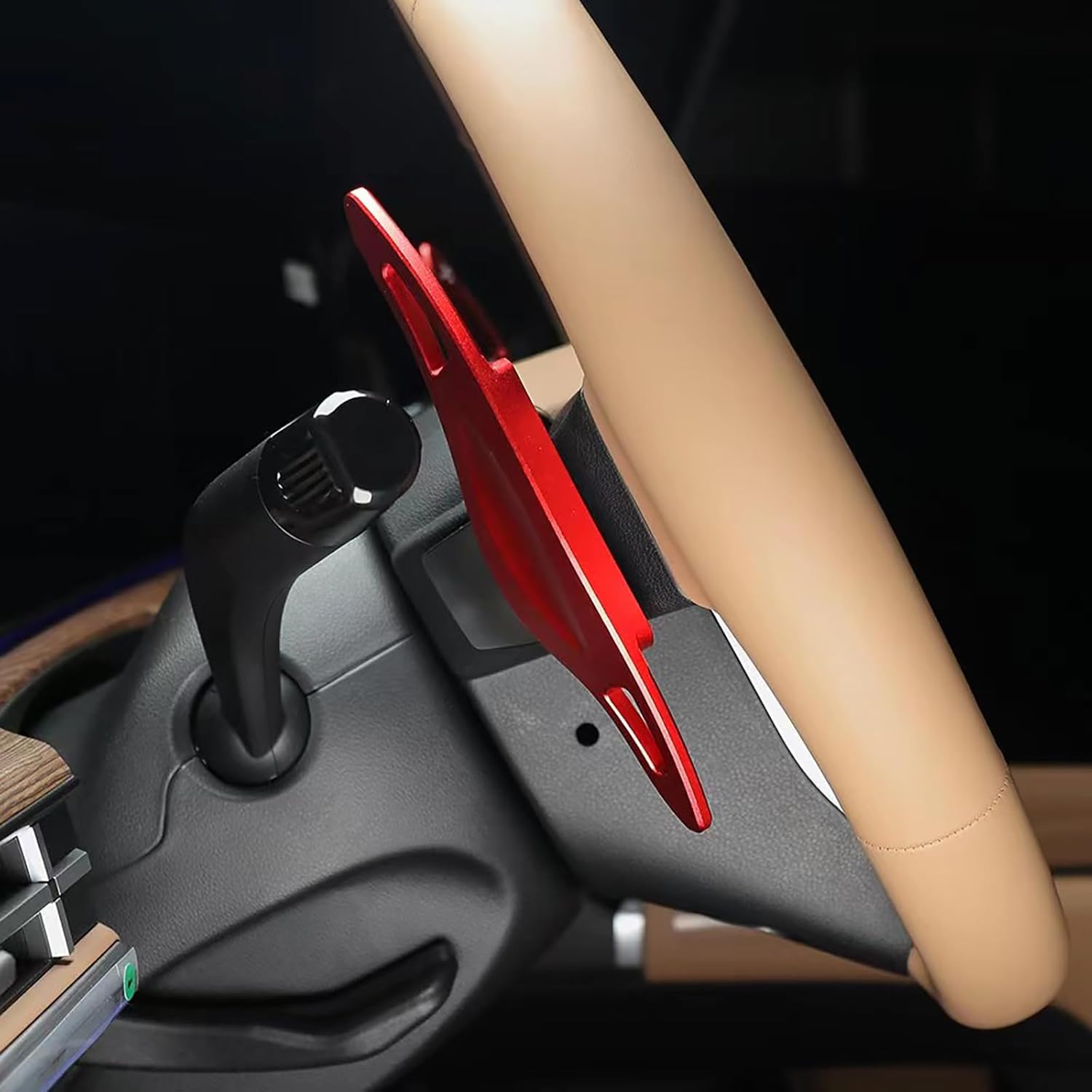 Aluminum Car Steering Wheel Shift Paddle Extension Stickers for Hyundai Santa Fe/Santa Fe HEV 2024-2025, Palisade/IONIQ 9 2026(red)