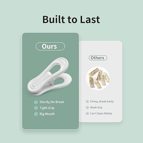 Miniatura 4 de Paquete de 30 clips para colgar, pasadores de plástico de 2.6 pulgadas, clips de suspensión resistentes para faldas, pantalones, para perchas de