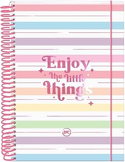 Caderno 1/4 Com 10 Matérias 160 Folhas Enjoy - Fechamento Em Elástico - DAC 3723