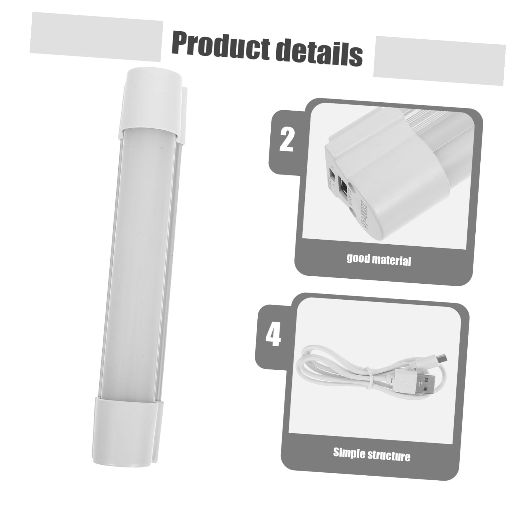Cabilock Barra de Luz LED Magnética y Batería de 2200mah para Camping Puerto USB Gancho Lámpara Portátil de Plástico para Carpa y Actividades al Aire Libre