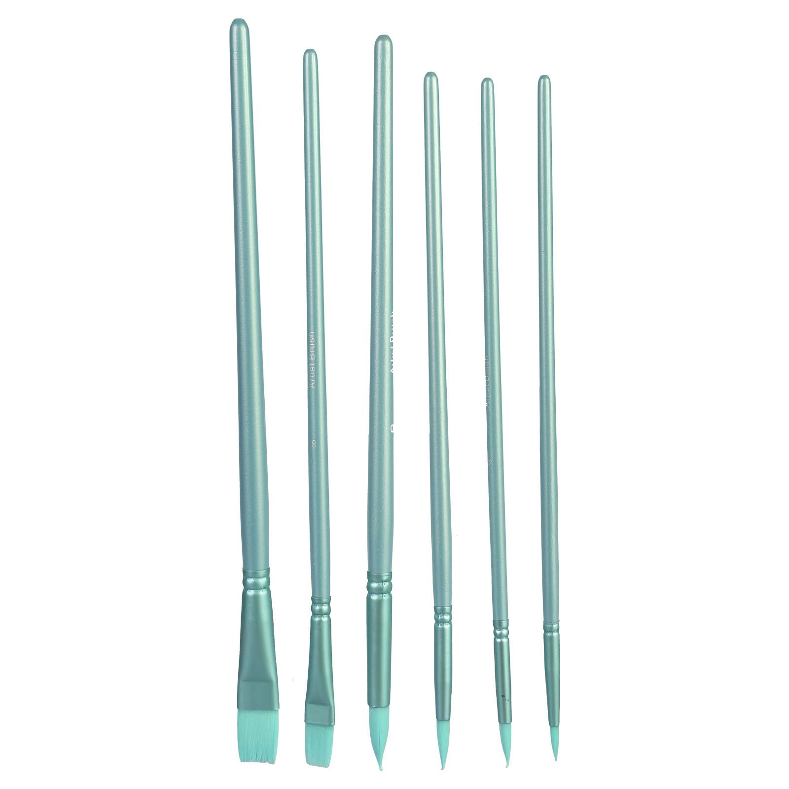 OSNIYAW 6 Pieces Artist Paint Brushes Watercolor Brushes for Oil, Acrylic, Watercolor, Gouache, Painting, Nylon Bristles, Craft and Sewing Supplies