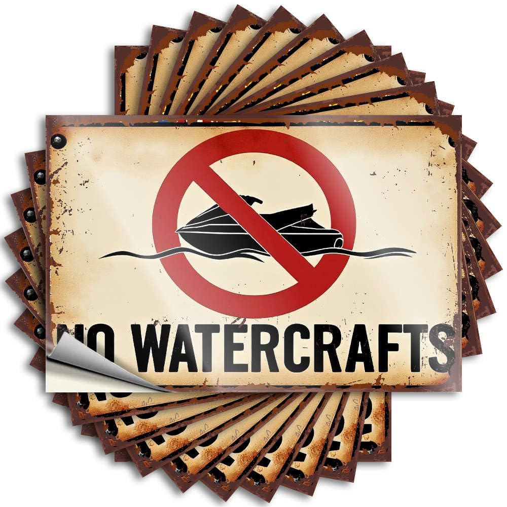 Saying - Unique Cover No Watercrafts for Alcohol Backyard Decor(8X12CM)