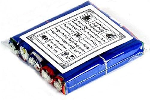 ~ Banderas tibetanas de oración ~ Juego de 5 rollos ~ Bandera LUNGTA x 50 ~ 5 X 4"