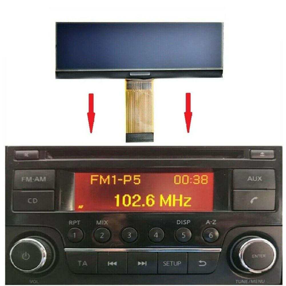 Display LCD di ricambio per radio compatibile con Qashqai, per Juke, per Micra, per Navara, NV200, pezzi di ricambio per display dell'autoradio