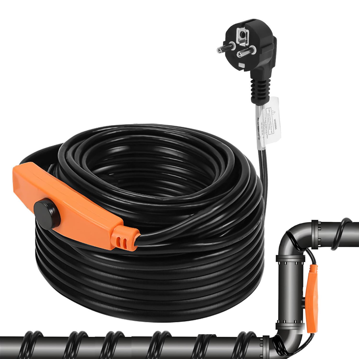 Câble chauffant antigel 18 m autorégulant 288 W avec thermostat intégré