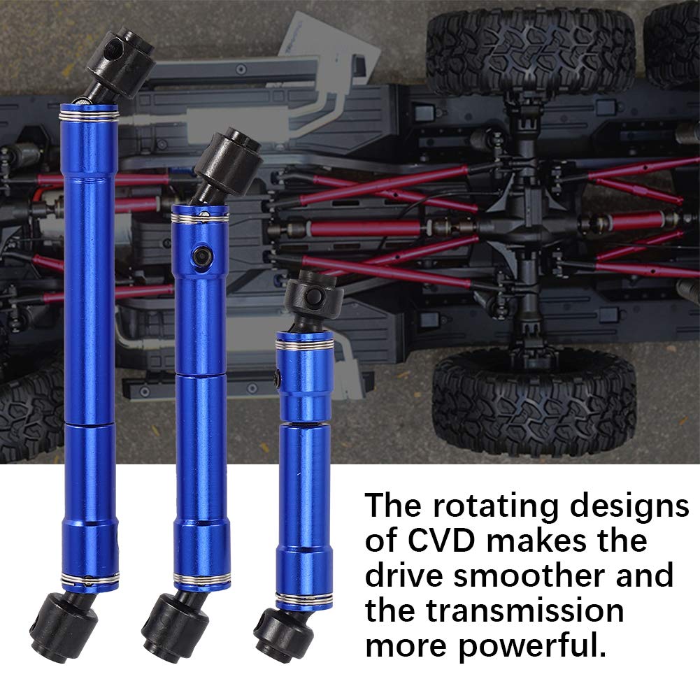 CVD Wał napędowy ze stopu aluminium stal odporna na rdzę trwała przednia środkowa tylna oś napędowa do TRAXXAS TRX6 G63 6X6 88096 4 1/10 RC samochód niebieski 3-częściowy zestaw