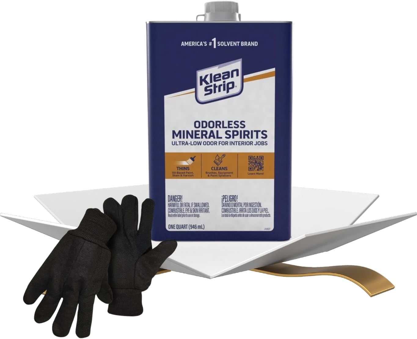 Klean Strip Mineral Spirits Thinner 1 qt Bundle with Paint Brush for Efficient Paint Cleanup and Surface Preparation – Gift Set (2 Items)
