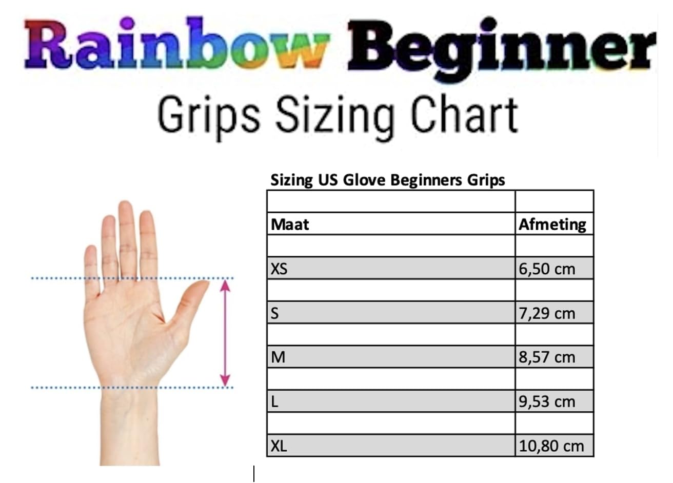 US Glove - Gymnastiques - Gymnastique - Grips Rainbow Beginner Grips - 1 paire - Cuir - Jeune - Rose - Medium