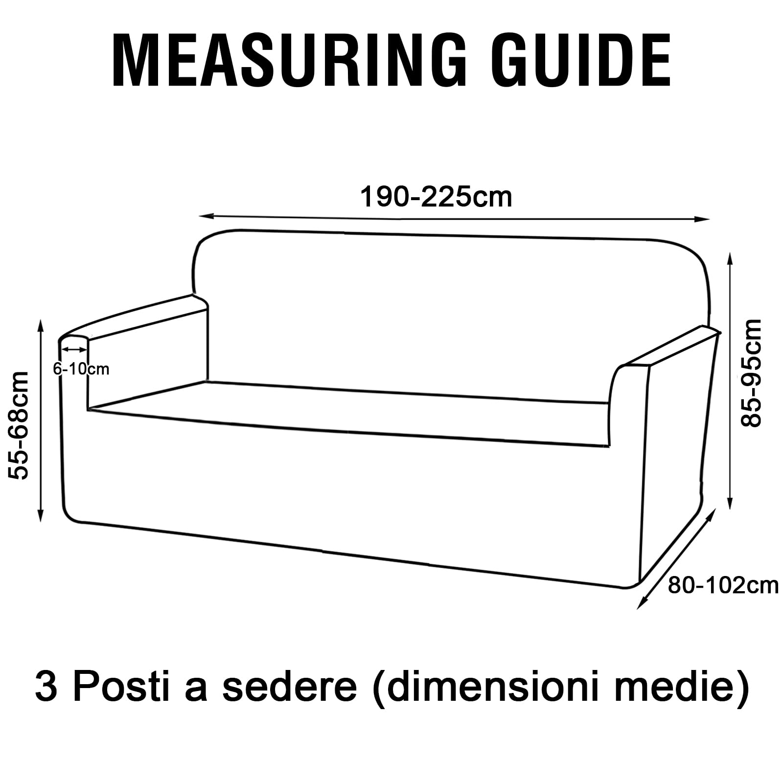 BellaHills Copri Divano 3 Posti con Braccioli(190-225cm), Copridivano Antigraffio Gatto, Universale Moderno Elasticizzato Copri Divano, Lavabile in Lavatrice, Telo Copridivano Impermeabile, Tortora