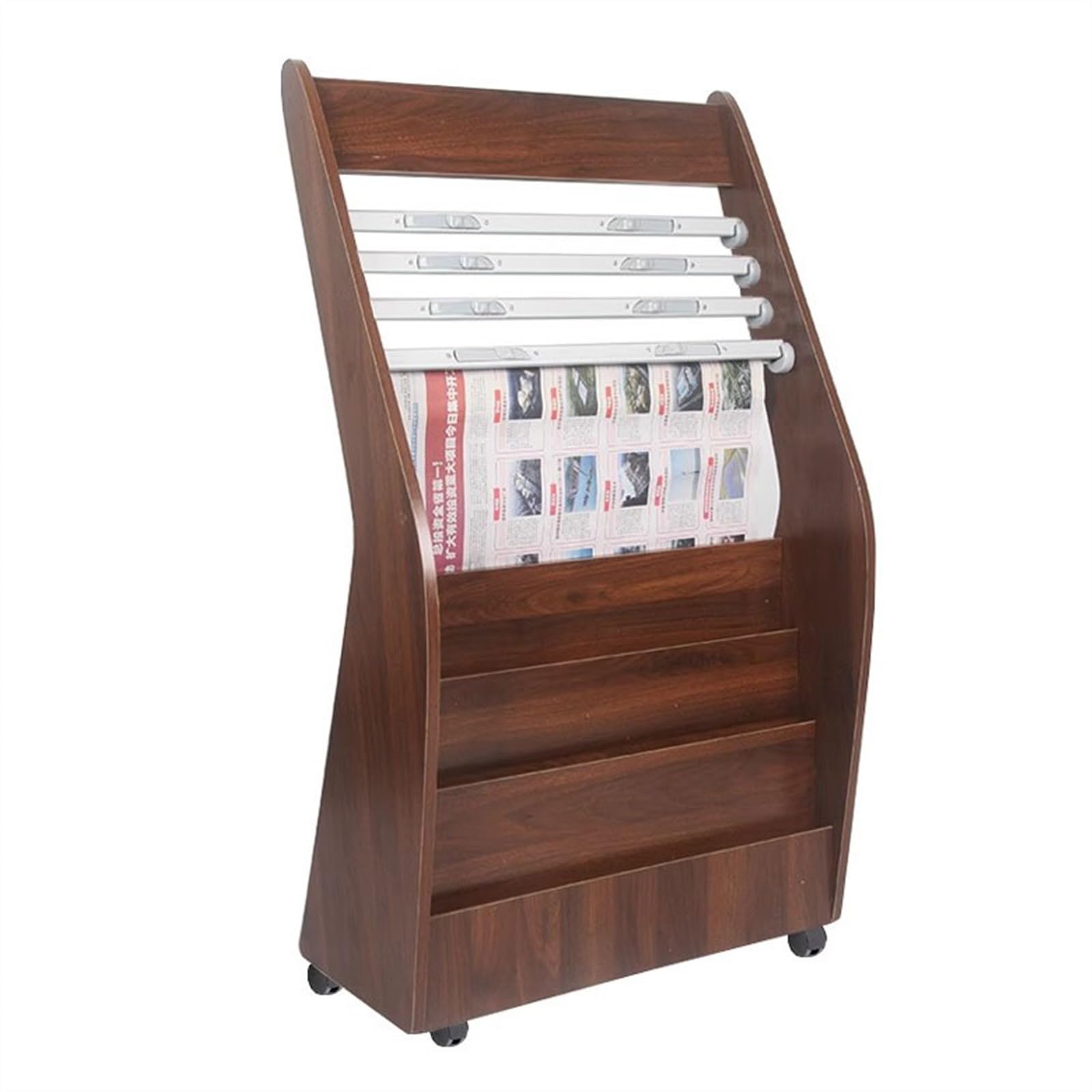 LJHFG63KUYT Newspaper Stand Office Newspaper Rack Floor-Standing Magazine Vertical Organiser Brochure Display for and Products Exhibition Literature Rack