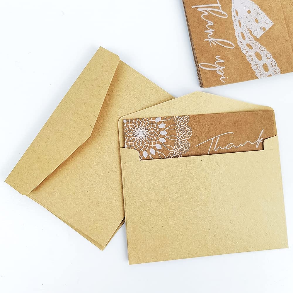 40 Enveloppes Kraft + 40 Cartes Vierges - Fermoir En Forme De Cœur - DIY Lettres, Invitations, Remerciements