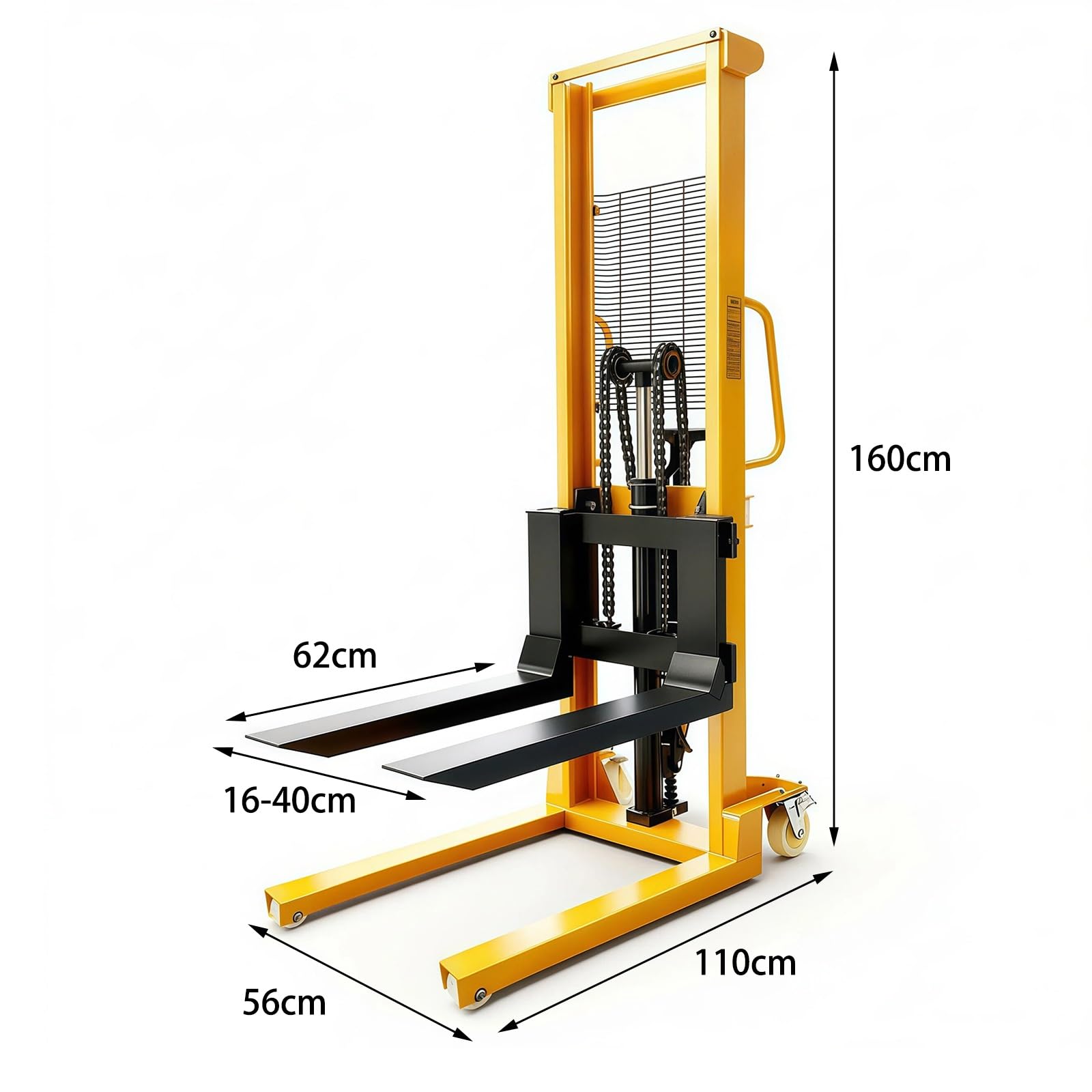 Transpallet Manuale Elevatore Idraulico Manuale Compatto 500 kg Forca da 62 cm con Freno for stoccaggio