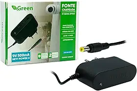 GREEN Fonte Chaveada 9V 500MA Bivolt - Plug 5,5MM x 2,1MM