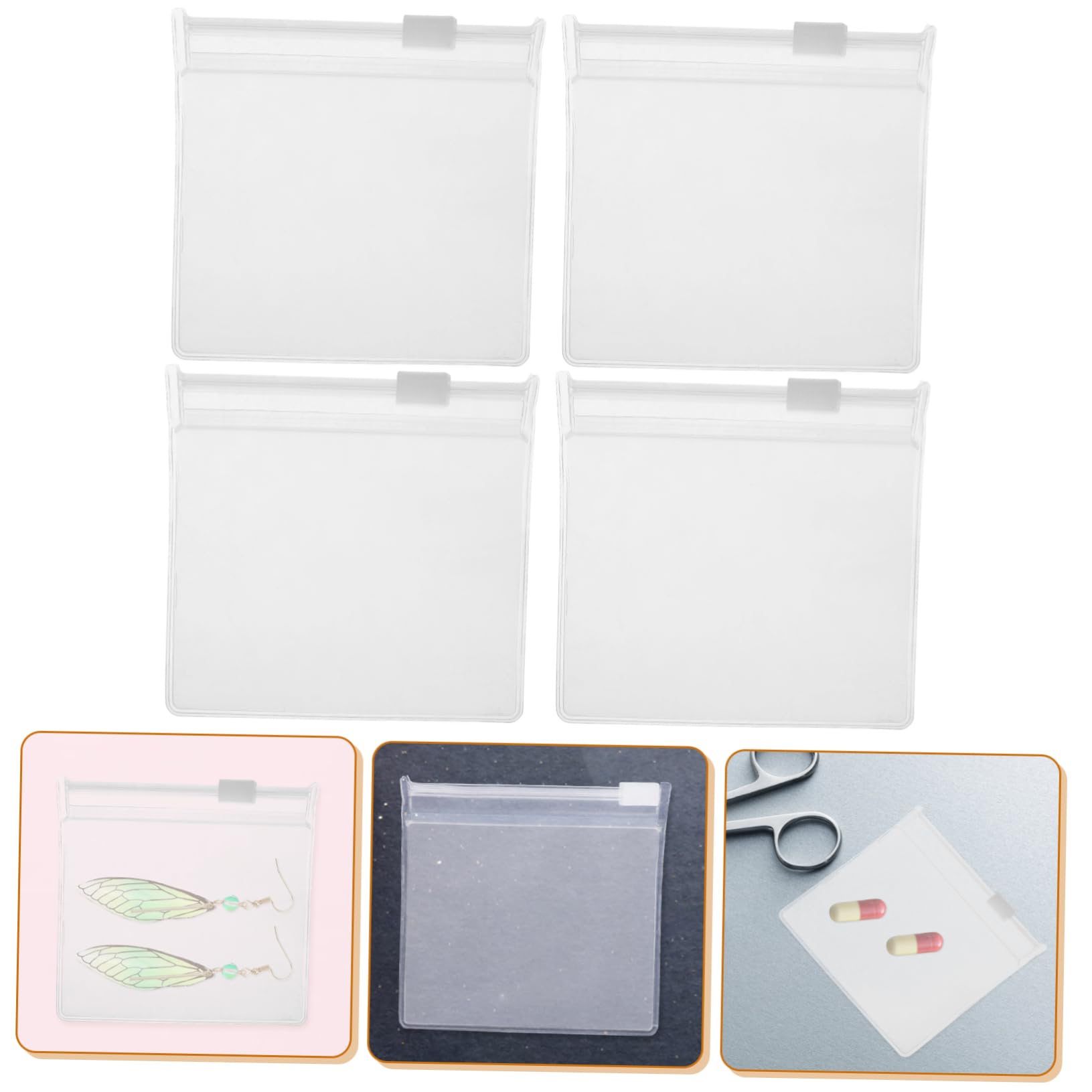 Set da 12 Sacchetti per Medicinali in Eva Opaco Cerniera, Organizer Compatto e Riutilizzabile per Viaggio e Conservazione di Farmaci e Gioielli, Facile Accesso 8x8cm