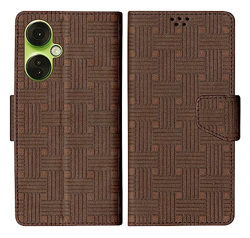 SBMS Flip Cover for OnePlus Nord CE 3 Lite 5G Back Cover Case with Magnatic Closure | Inbuilt Stand | Card & Money Pocket (Mat Brown)