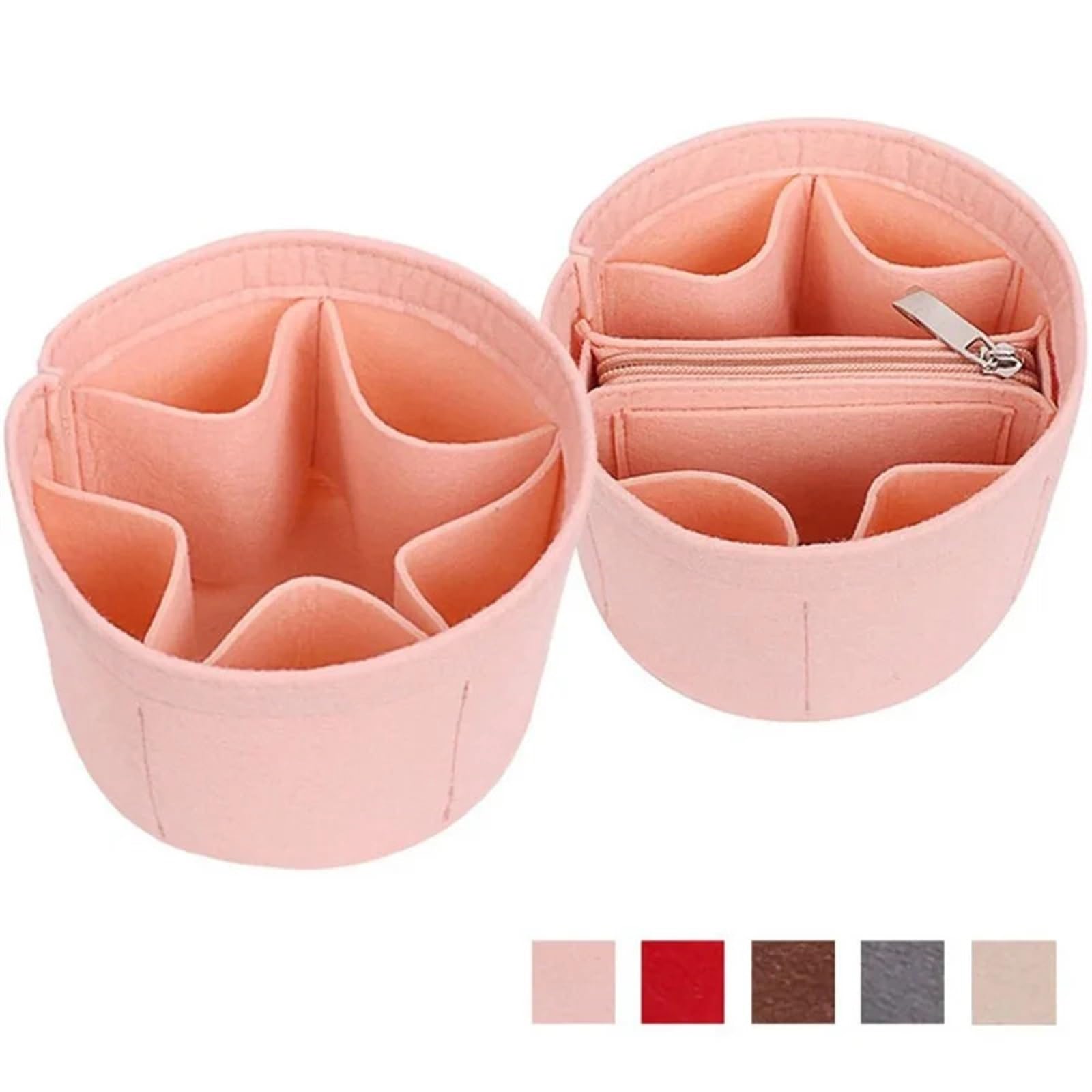 Fieltro Interior Bolsa 4 Uds. Bolsa de Fieltro, Bolsa Suave, Bolso Interior, Bolso de Viaje, Forro, Organizador portátil para Almacenamiento(Beige-Style-1)