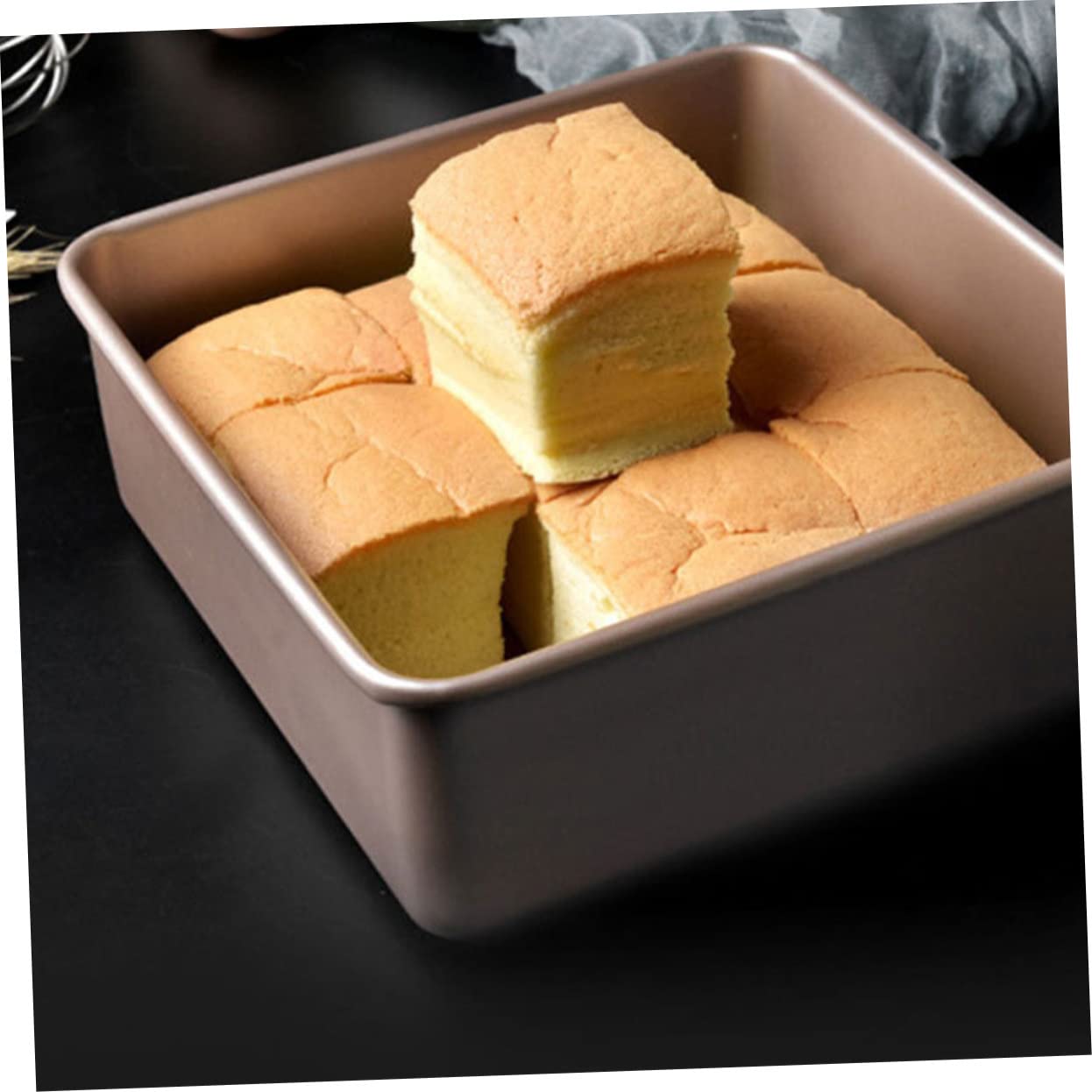 POPETPOP Molde Antiadherente Acero Inoxidable Hornear de Cuadrado Pasteles para Dorado Superficie Lisa Multiusos Repostería y Cocina