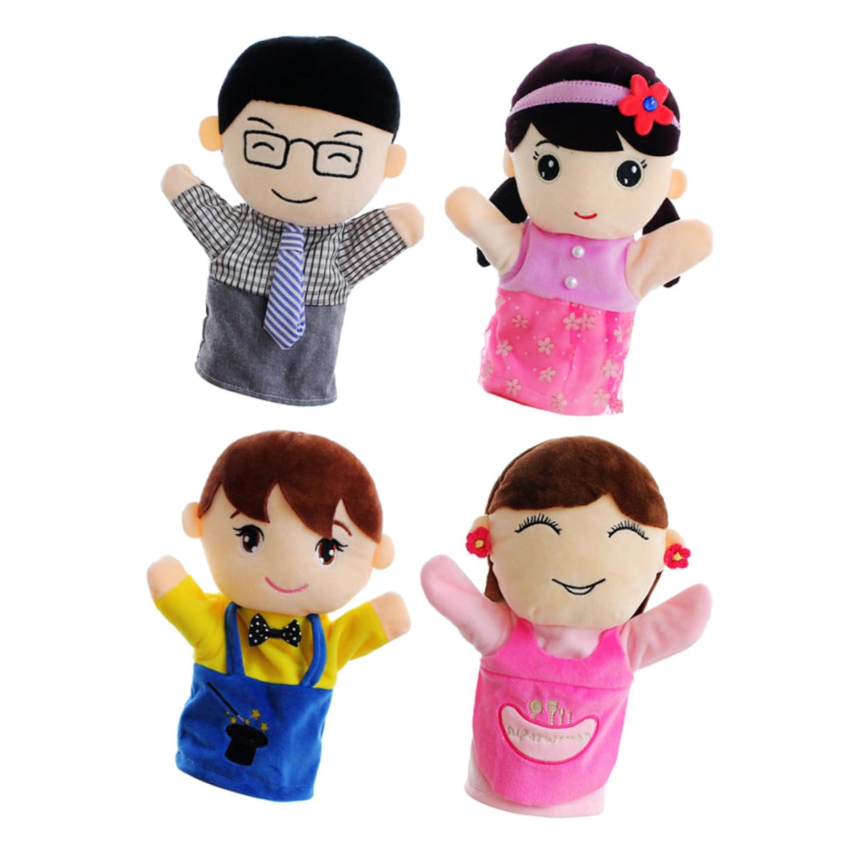 BESPORTBLE 4 Marionette in Panno per Burattini Mano Interattivi per Racconti e Colori Vivaci Educativi per Asilo e Giochi Familiari