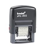 Printy 4822 Self Inking Rubber Stamp – Dial-A-Phrase, 12 Popular Office Messages in English – Red Ink