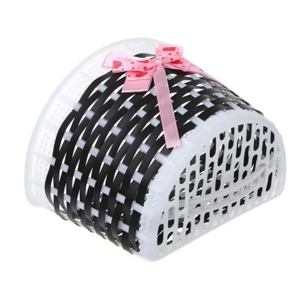 ARTSEWPLY Lovely Knitted Bowknot Bike Basket for S Black Durable Front Bicycle Basket for Boys for Daily Use and Decoration