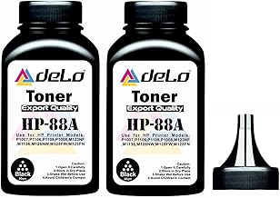 Delo 88a Toner Powder Compatible with HP Laserjet Printers P1007,P1106,P1108,P1008,M1213nf MFP,M1136 MFP,M126nw MFP,M1216,M1218nfs, M128fw MFP,M128fn MFP (Powder 2 Bottle)