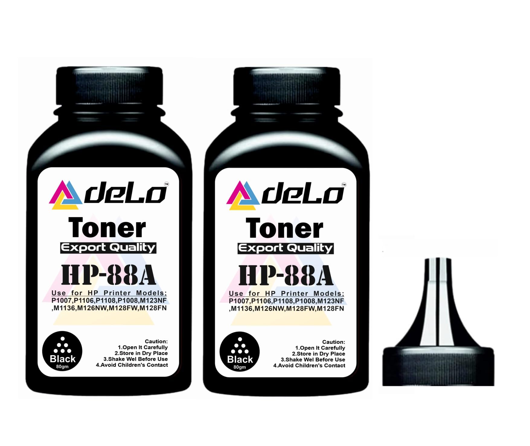 Delo 88a Toner Powder Compatible with HP Laserjet Printers P1007,P1106,P1108,P1008,M1213nf MFP,M1136 MFP,M126nw MFP,M1216,M1218nfs, M128fw MFP,M128fn MFP (Powder 2 Bottle)-image-25