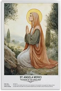 Saint Angela Merici Poster,Saints Art,Religious Wall Art Canvas for Bedroom Living Room Decor 12x18inch(30x45cm) Unframe-style