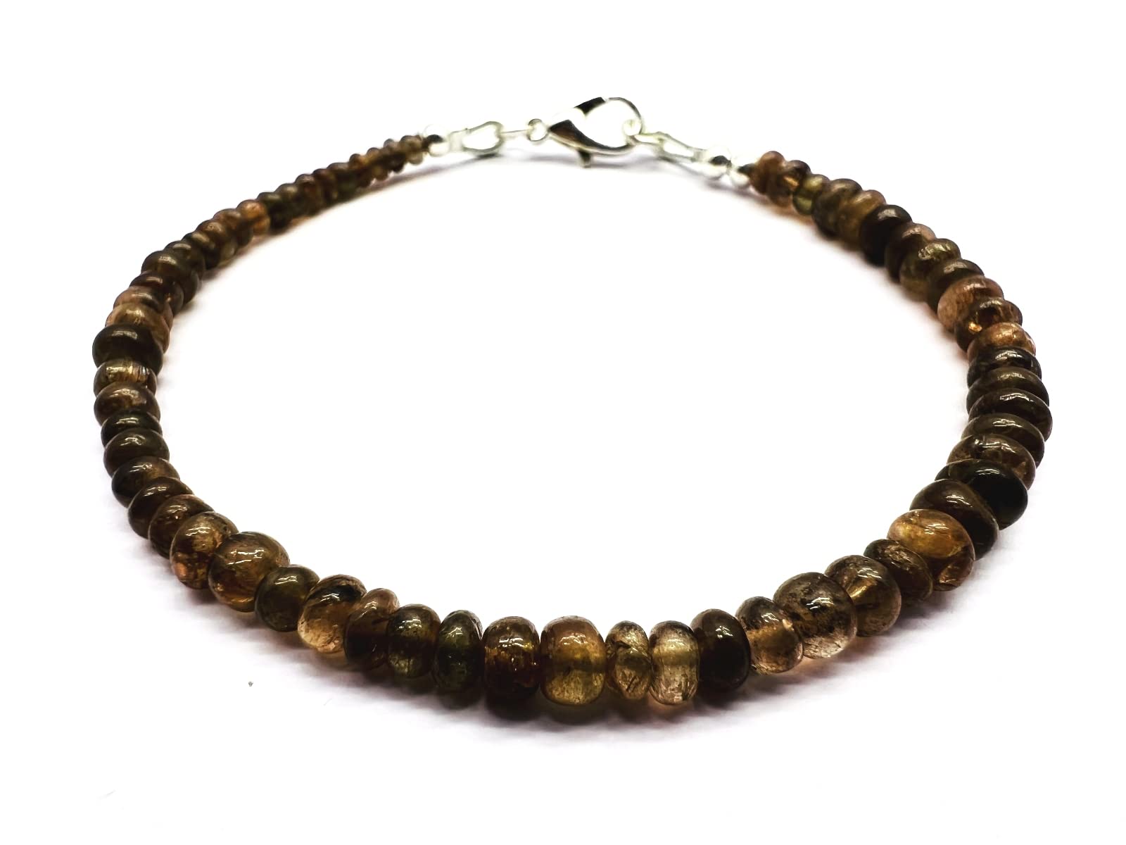 Unisex Natural Gemstone Andesite 2-4.5mm Rondelle Smooth Beads Stacking 7 Inch bracelet for men,women-Healing, Meditation,Prosperity,Good Luck Bracelet Kabir_NBR_EX-41, 7 inch, Stone, andesite