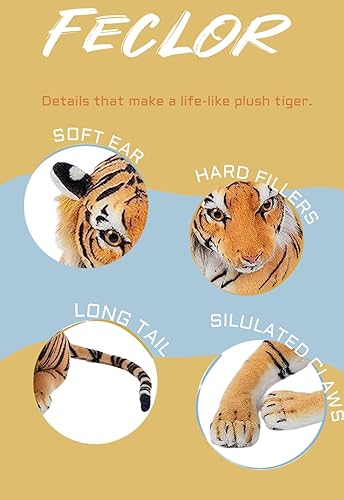 Miniatura 3 de Peluche de tigre gigante  Tigre grande de peluche de 3 pies  Juguete de peluche de tigre para niños, L