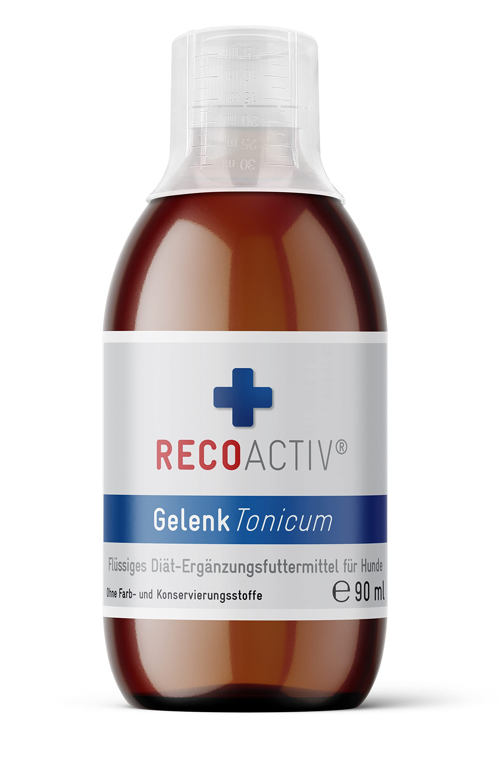 RECOACTIV Gelenk Hund - hochdosiertes EPA + Omega-3, Glucosamin, MSM, Chondroitin, Grünlippmuschel - zur Unterstützung des Gelenkstoffwechsels, schmackhaftes Diät-Ergänzungsfuttermittel, 3 x 90 ml